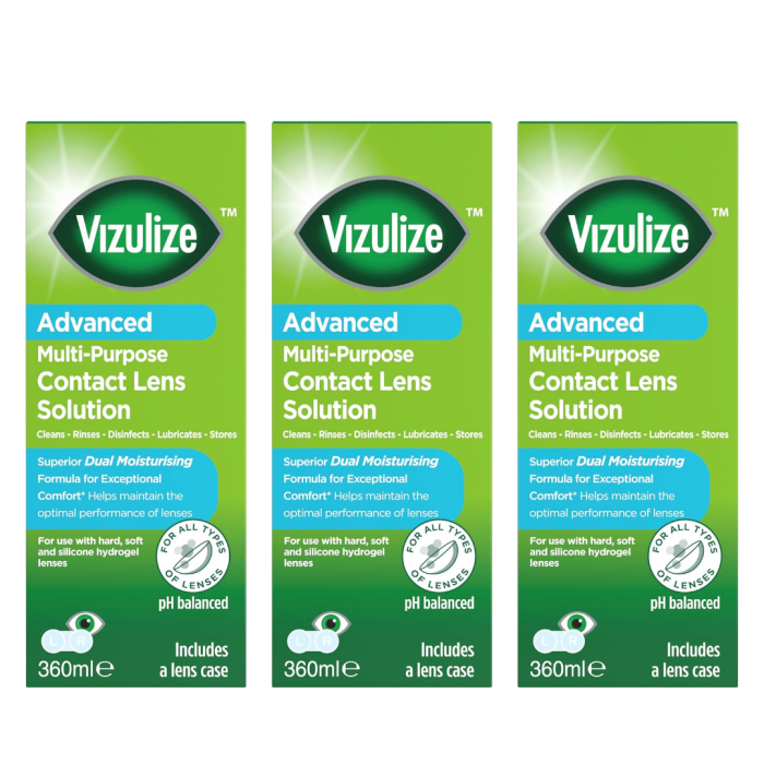 Vizulize Advanced Multi-Purpose Contact Lens Solution 360ml - Pack of 3