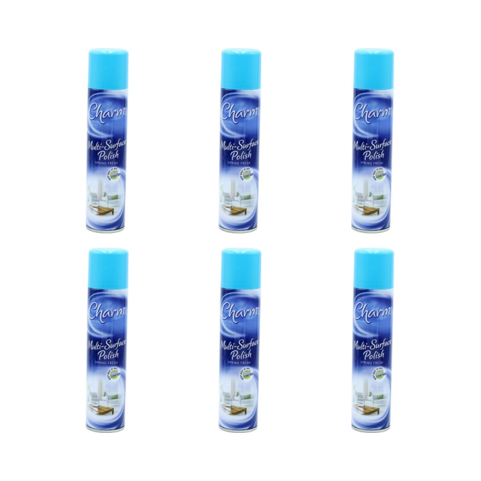 Charm Multi-Surface Polish Spring Fresh Cleans and Shines 330ml - Pack of 6