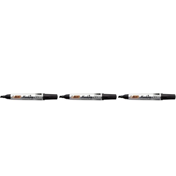 BIC Marking Permanent Marker Pen 2300 Black - Pack of 3