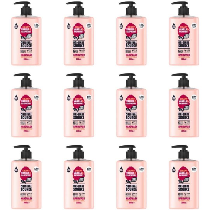 Original Source Vanilla & Raspberry Fragrance & Antibacterial Handwash 300ml x 12