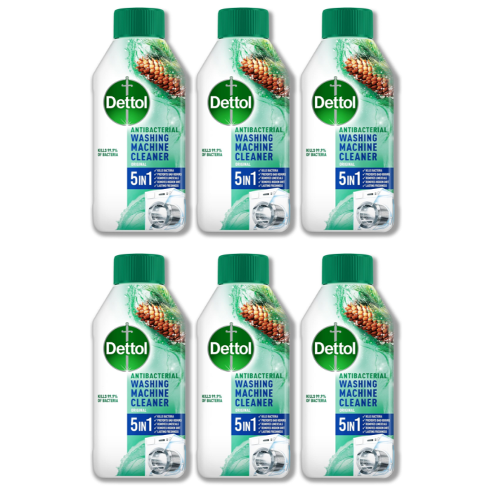 Dettol Antibacterial 5-in-1 Washing Machine Cleaner 250ml - Pack of 6