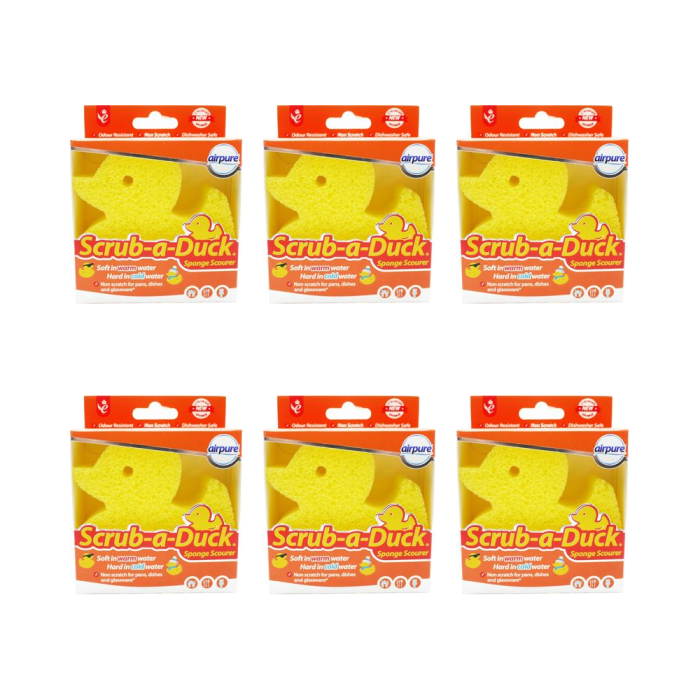 Airpure Scrub-a-Duck Sponge Scourer for Kitchen - Pack of 6