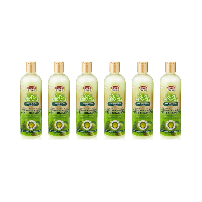 African Pride Anti-Breakage 2 in 1 Shampoo 12 oz - Pack of 6