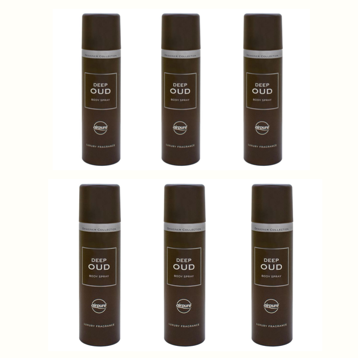 AirPure Designer Collection Deep Oud Body Spray 150ml - Pack of 6