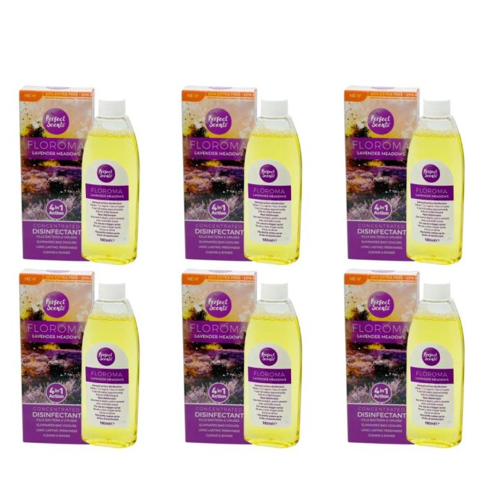 Perfect Scents Floroma Lavender Meadows Concentrated Disinfectant 180ml - Pack of 6