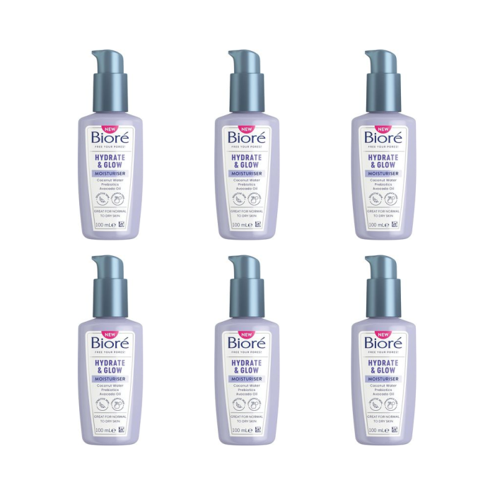 Biore Hydrate & Glow Moisturiser 100ml - Pack of 6