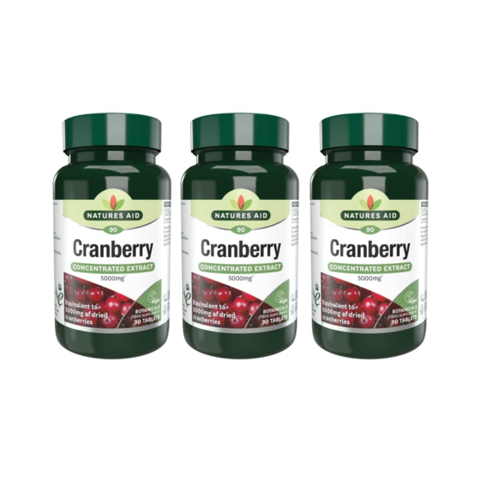 Natures Aid Cranberry Concentrated Extract Gluten Free 90 Capsules - Pack of 3