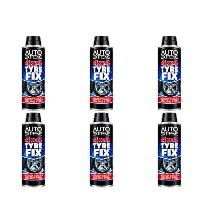 Auto Extreme 4x4 Tyre Fix Puncture Repair Inflator 450ml - Pack of 6