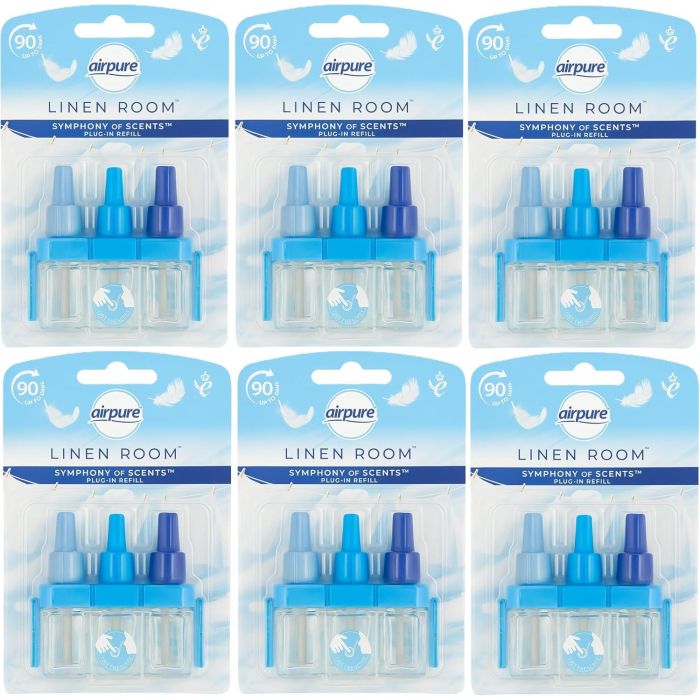 Airpure Symphony of Scents Plug-in 3 Refills Linen Room - Pack of 6