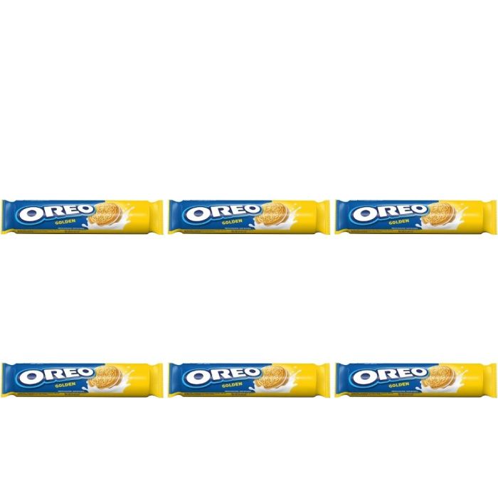 Oreo Golden Vanilla-Flavoured Sandwich Biscuits, 154g - Pack of 6