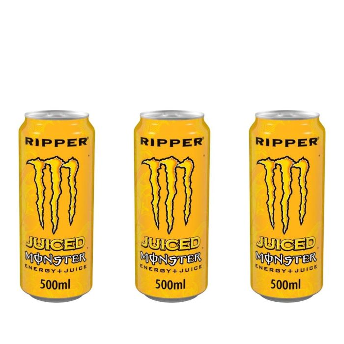 Monster Ripper Tropical Energy Drink 500ml - Pack of 3