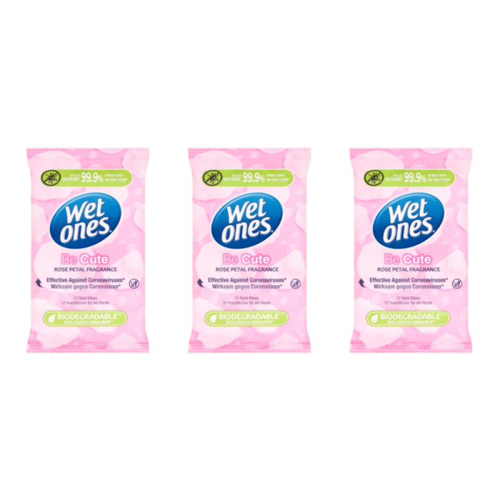 Wet Ones Be Cute Hand Wipes 12 Sheets - Pack of 3