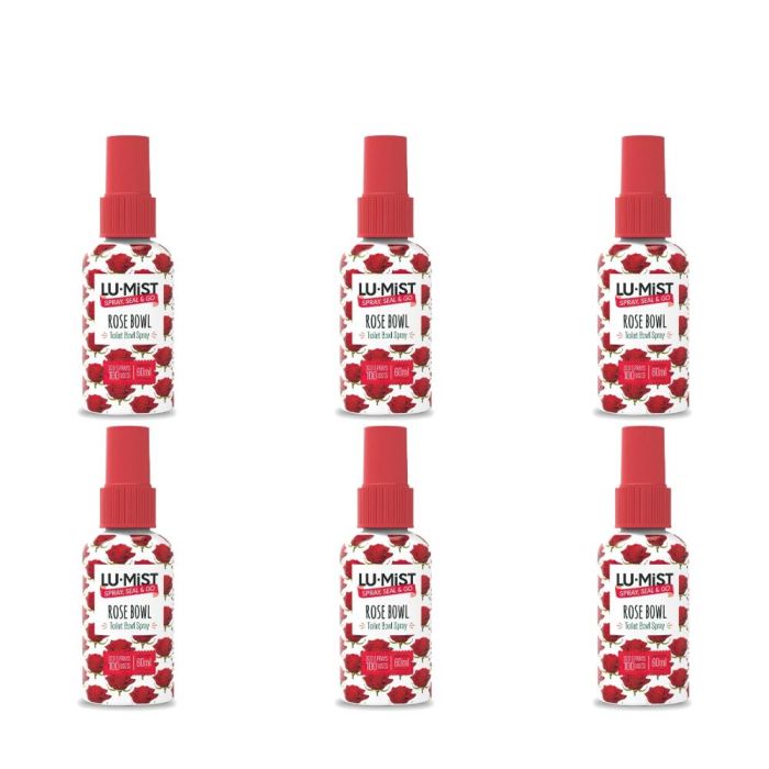 Lu-Mist Rose Bowl Toilet Bowl Spray 60ml - Pack of 6