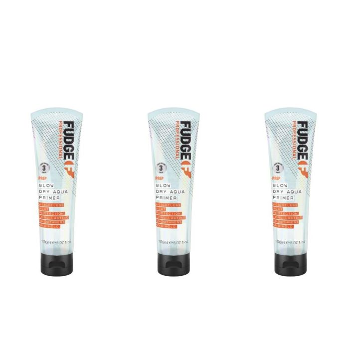 Fudge Blow Dry Aqua Lightweight Heat Protection Primer 150ml - Pack of 3