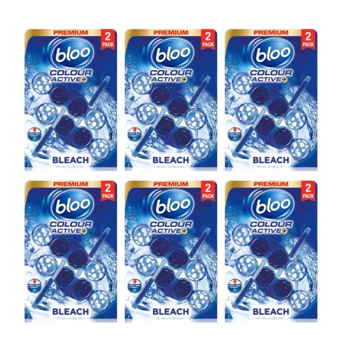 Bloo colour active Toilet Rim Block Bleach Capsule 2x 50g - Pack of 6