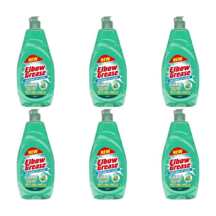 Elbow Grease Eucalyptus Washing Up Liquid 600ml - Pack of 6