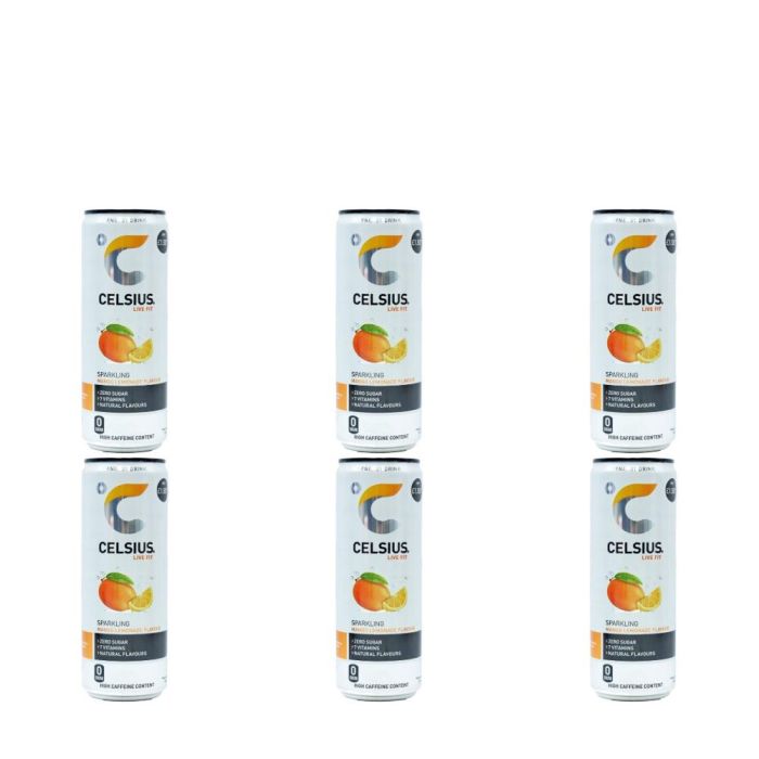 Celsius Sparkling Mango Lemonade Energy Drink 355ml - Pack of 6