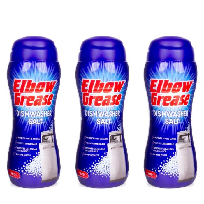 Elbow Grease Dishwasher Salt Granules 1kg - Pack of 3