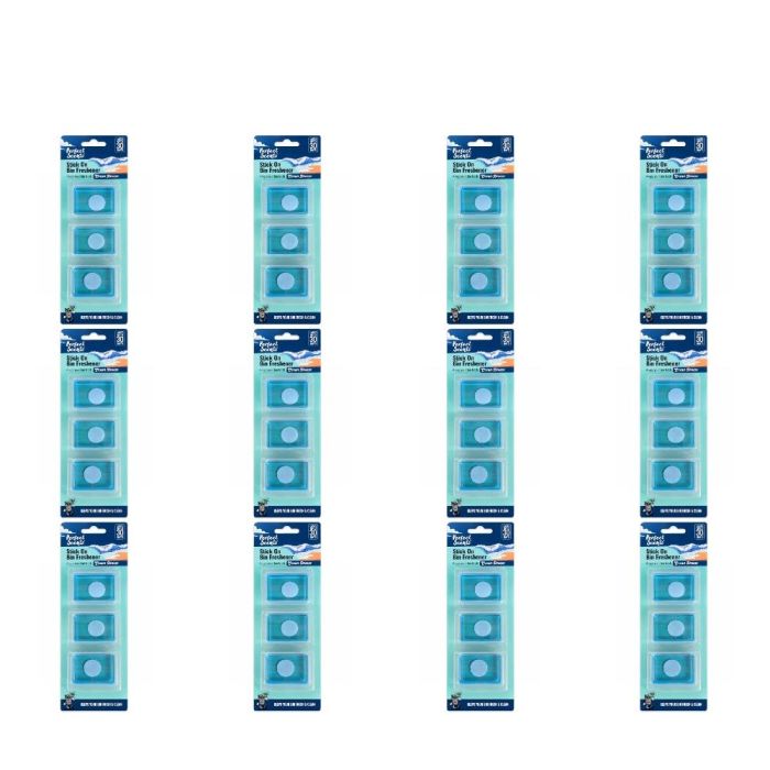 Perfect Scents Ocean Breeze Stick On Bin Freshener 3 Pcs - Pack of 12