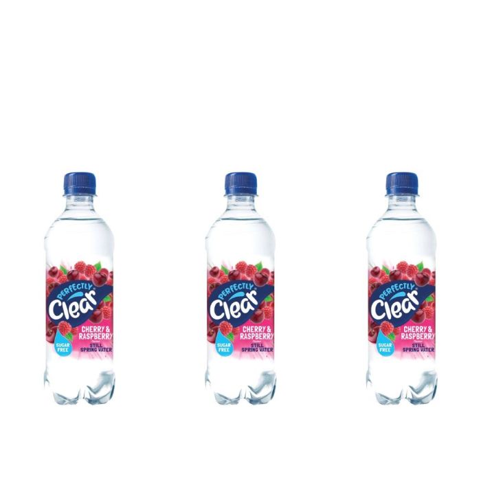 Perfectly Clear Cherry & Raspberry Still Spring Water 500ml - Pack of 3