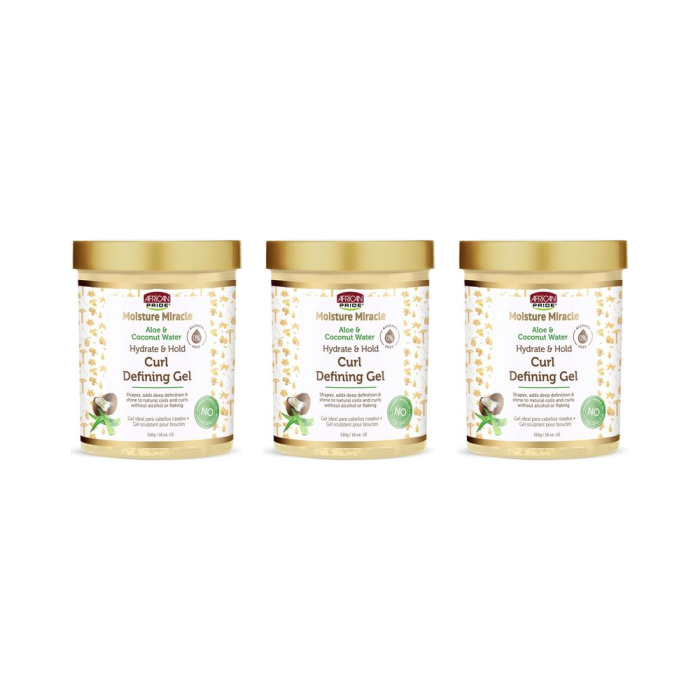 African Pride Moisture Miracle Curl Defining Gel 18oz - Pack of 3