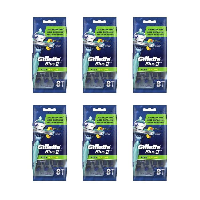 Gillette Blue 2 Plus Li Disposables 8Ct - Pack of 6