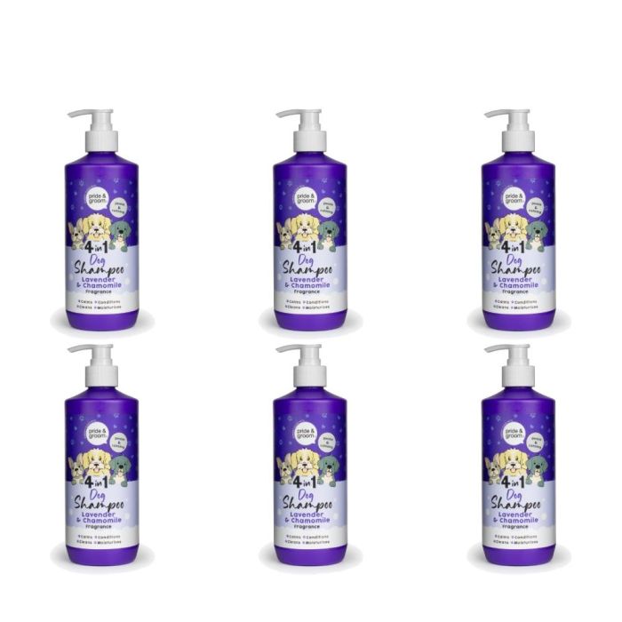 Pride & Groom 4-in-1 Dog Shampoo 500ml - Pack of 6