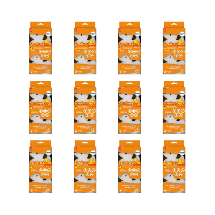 Airpure Scrub-a-Duck Magic Eraser Sponge 4 PK - Pack of 12