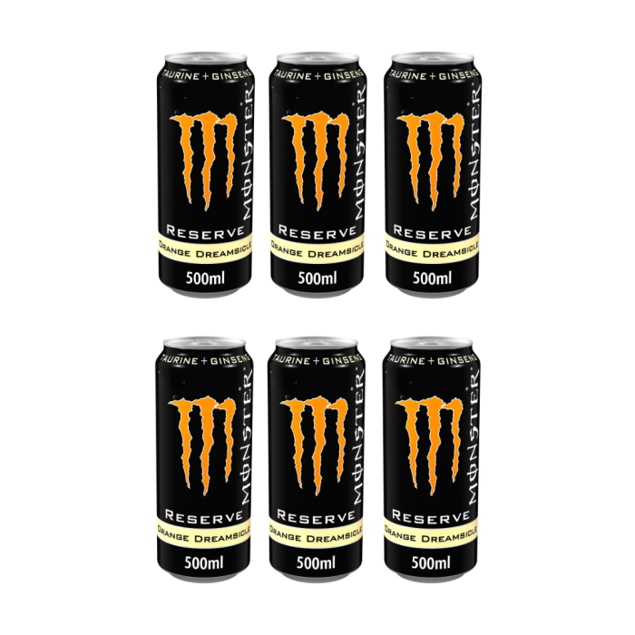 Monster Energy Drink Reserve Orange Dreamsicle Gluten-Free 500ml - Pack of 6