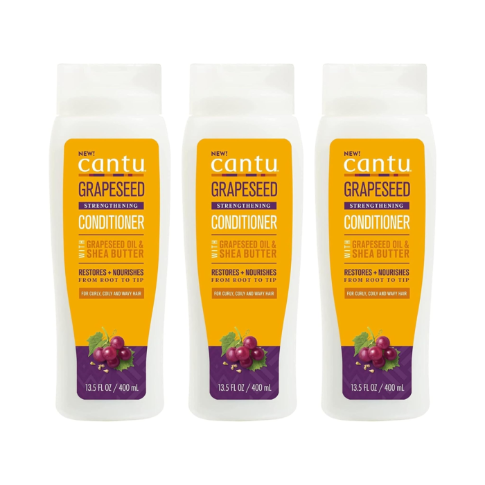 Cantu Grapeseed Strengthening Conditioner 400ml - Pack of 3