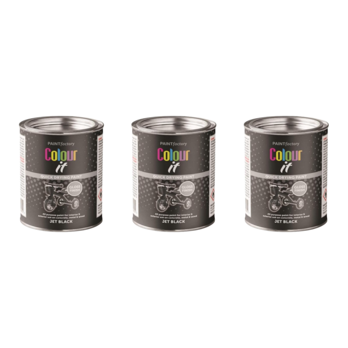 Paint Factory Colour IT Gloss Jet Black 300 ML - Pack of 3