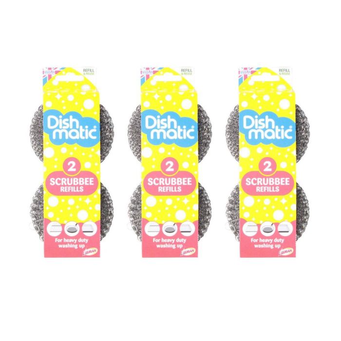 Dishmatic Scrubbee Refills 2 PK - Pack of 3
