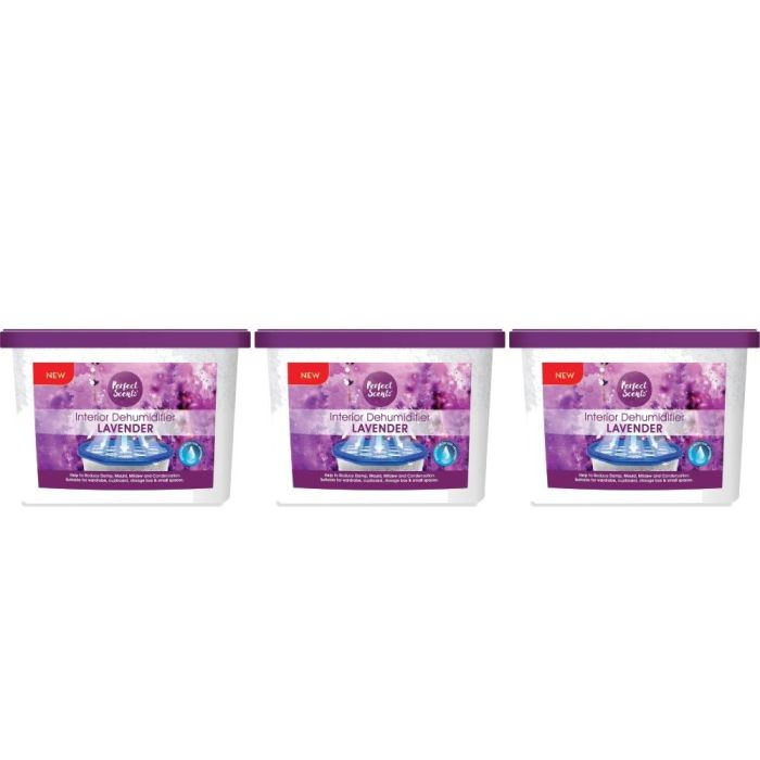 Perfect Scents Lavender Interior Dehumidifier 500ml - Pack of 3
