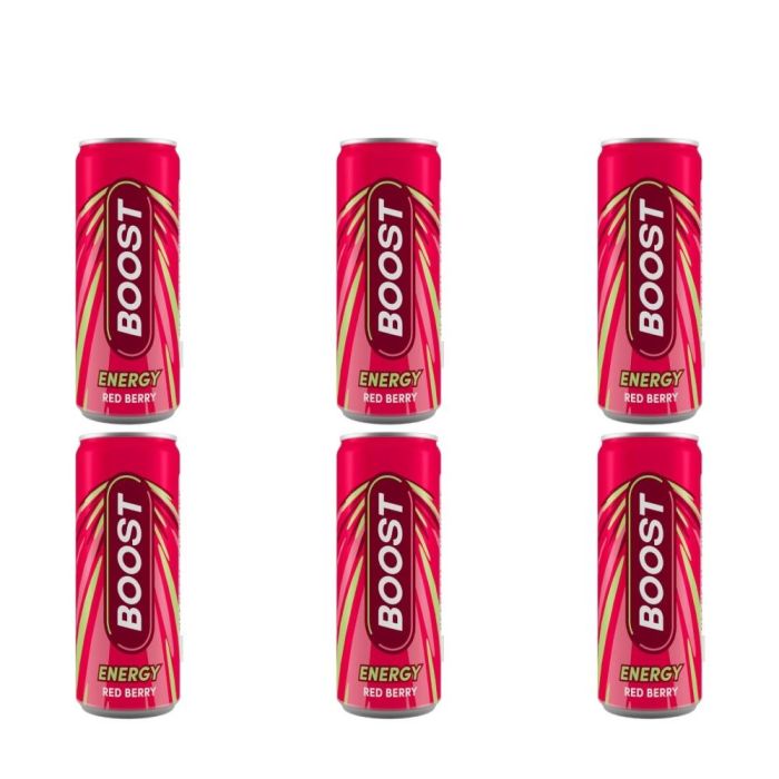 Boost Red Berry Carbonated  Energy Drink 500ml - Pack of 6