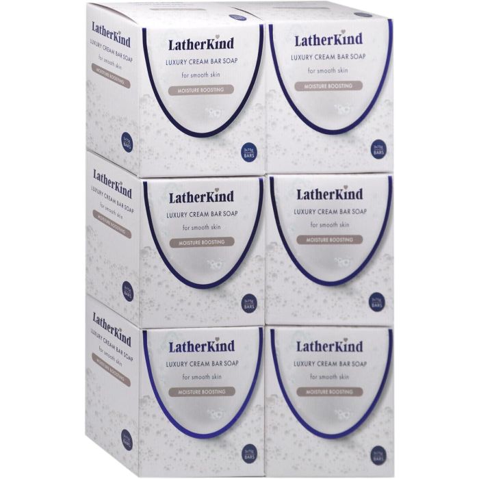 LatherKind Luxury Cream Bar Soap 3 Pack 225g - Pack of 6