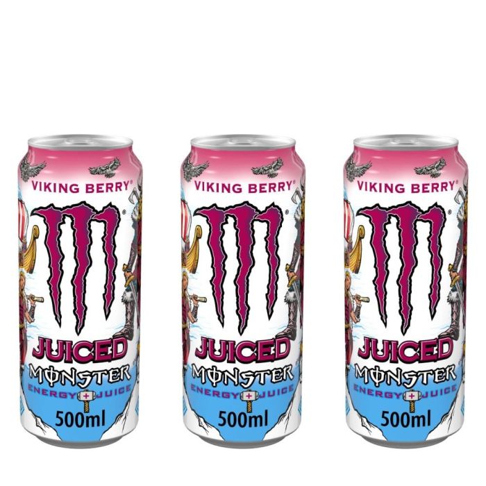 Monster Viking Berry Energy Drink 500ml - Pack of 3