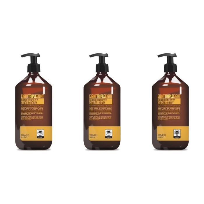 Eight Triple Eight Ginger & Honey Conditioner 1L - Pack of 3