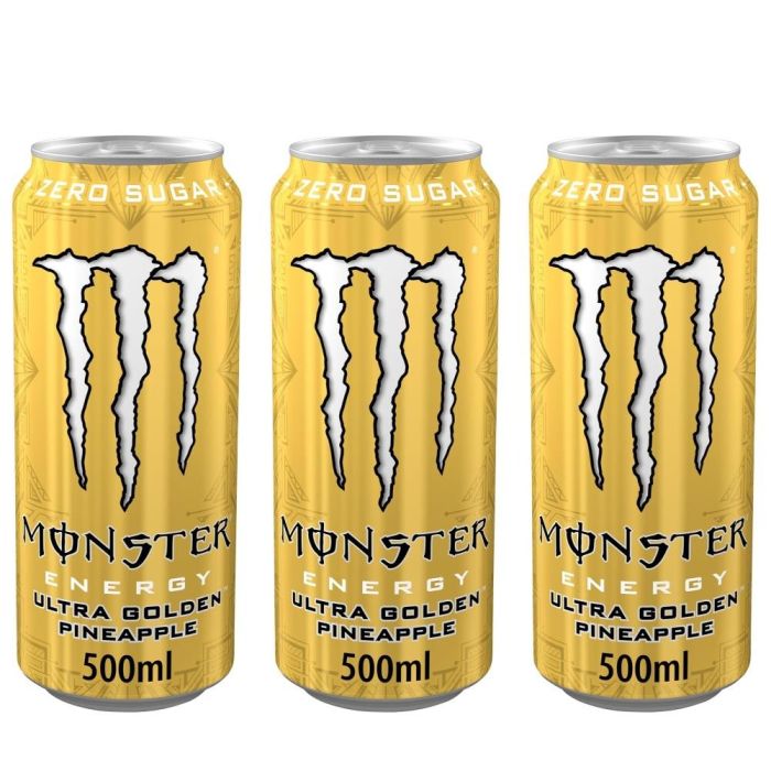 Monster Energy Ultra Gold Pineapple Drink 500ml - Pack of 6
