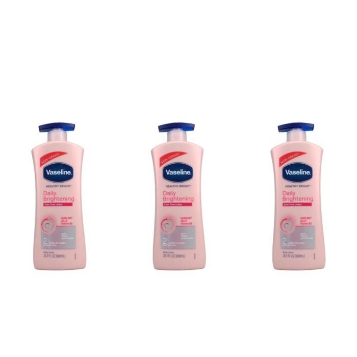 Vaseline Healthy Bright Non Greasy Lotion Pump 600ml - Pack of 3