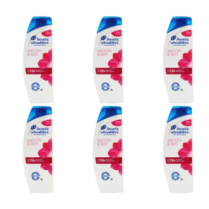 Head & Shoulders Smooth & Silky Anti-Dandruff Shampoo 400ml - Pack of 6