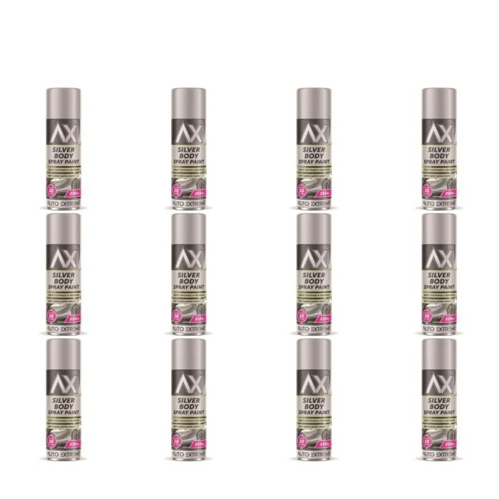 Auto Extreme Silver Body Spray Paint 250ml - Pack of 12