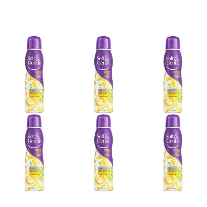 Soft & Gentle Citrus Twist Anti-Perspirant Spray 150ml - Pack of 6