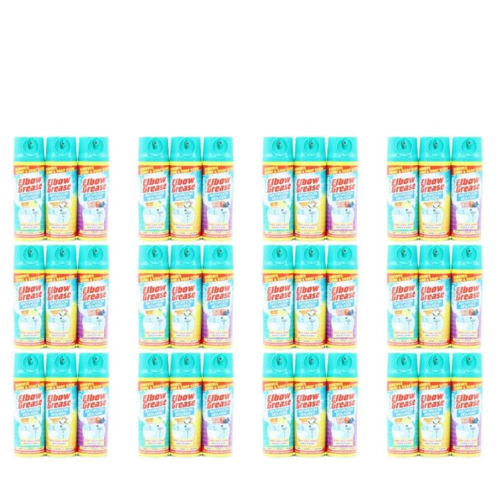 Elbow Grease Lemon, Hawaiian & Berry Bathroom Mousse Cleaner 3 x 400ml - Pack of 12