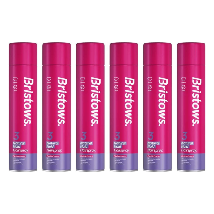 Bristows Natural Hold Flexible Control Hairspray 400ml - Pack of 6