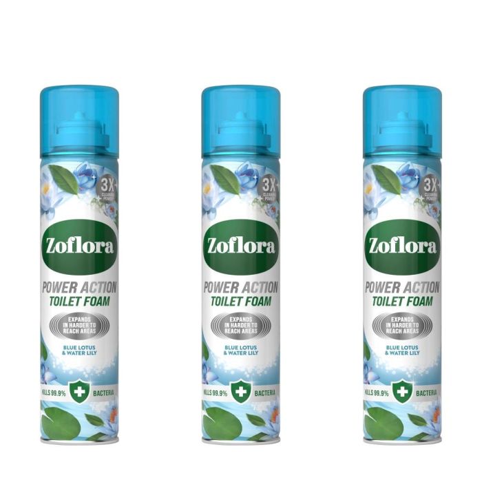 Zoflora Blue Lotus & Water Lily Toilet Foam Cleaner 300ml - Pack of 3