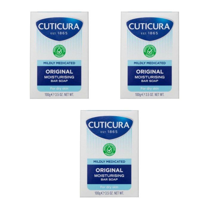 Cuticura Mildly Medicated Moisturising Bar Soap 100g - Pack of 3