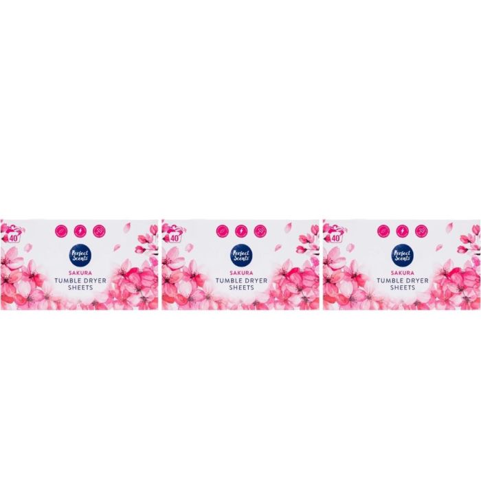 Perfect Scents Sakura Tumble Dryer Sheets 40Sheets - Pack of 3