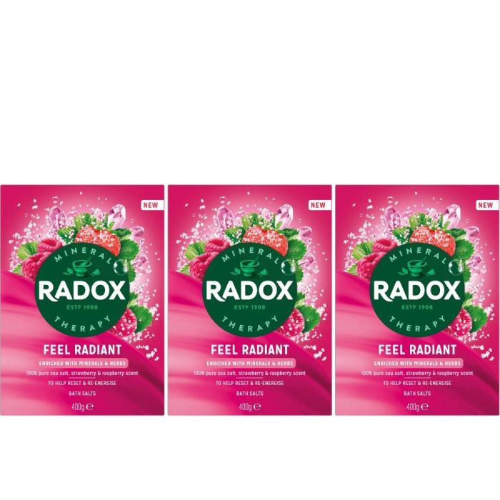 Radox Feel Radiant Bath Salts 400g - Pack of 3