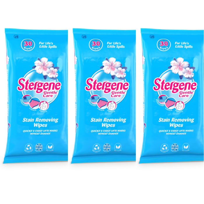 Stergene Gentle Care Stain Removing 30 Wipes - Pack of 3