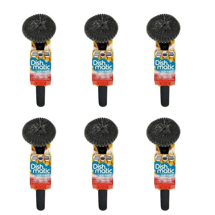 Dishmatic Scrubbee Handle Refillable Dish Brush  1 Count - Pack Of 6